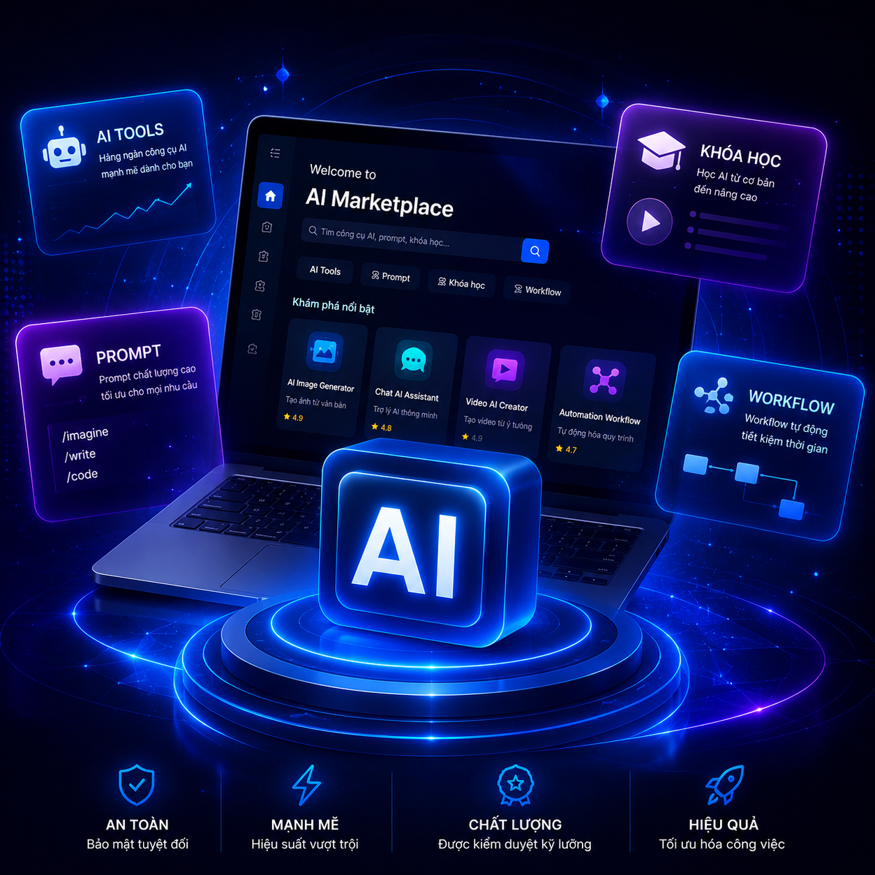 Marketplace AI cao cấp cho mọi nhà sáng tạo