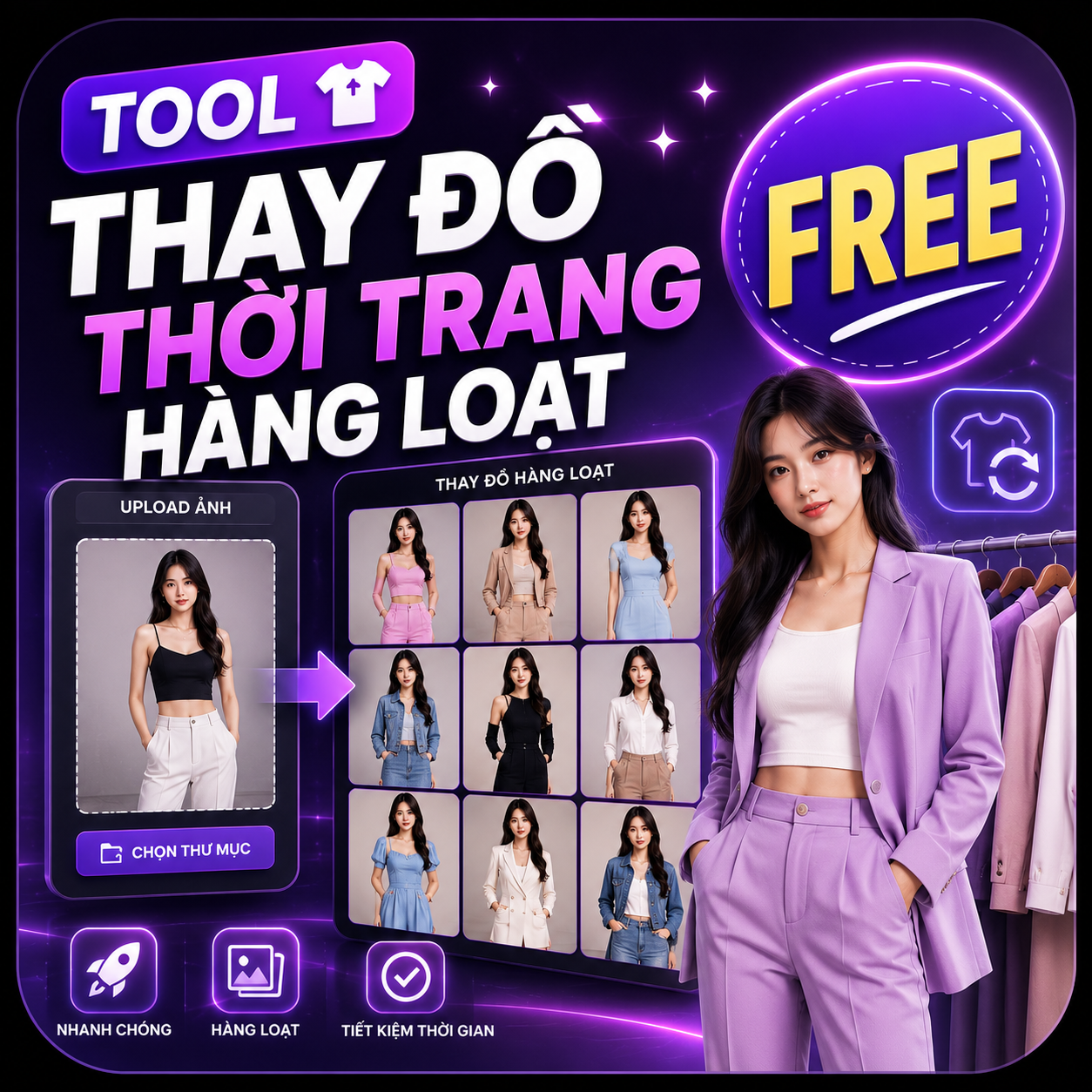 TOOL THAY ĐỒ THỜI TRANG HÀNG LOẠT FREE